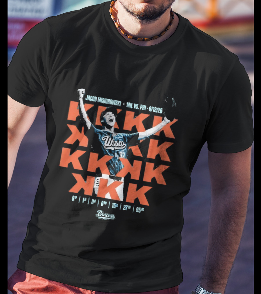 Jacob Misiorowski 2026 Milwaukee Brewers Vs Philadelphia Phillies KKK Strikeout Milwaukee T-Shirt