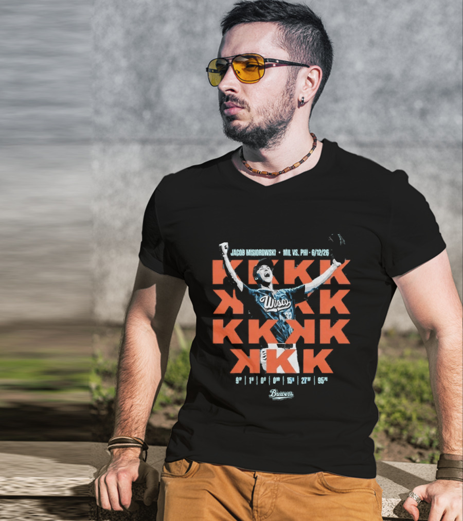 Jacob Misiorowski 2026 Milwaukee Brewers Vs Philadelphia Phillies KKK Strikeout Milwaukee T-Shirt