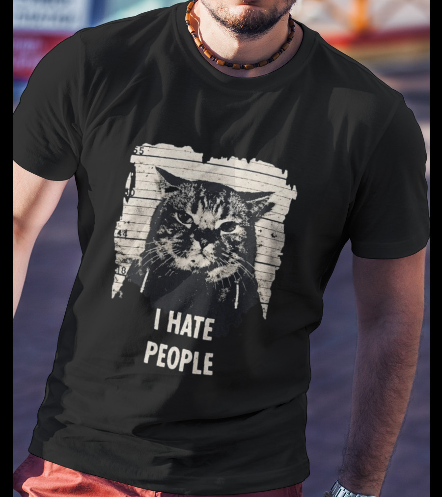 Jeff Satur I Hate People Cat Shot T-Shirt