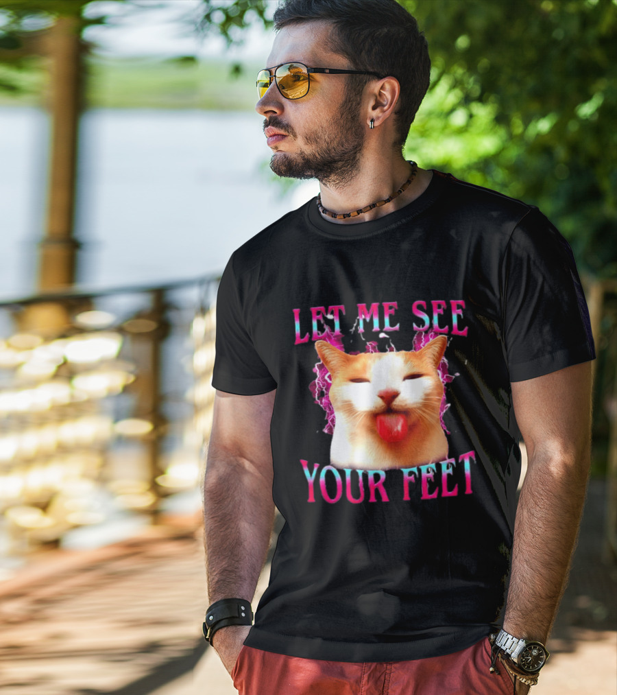 Let Me See Your Feet Cat Blep Lightning T-Shirt