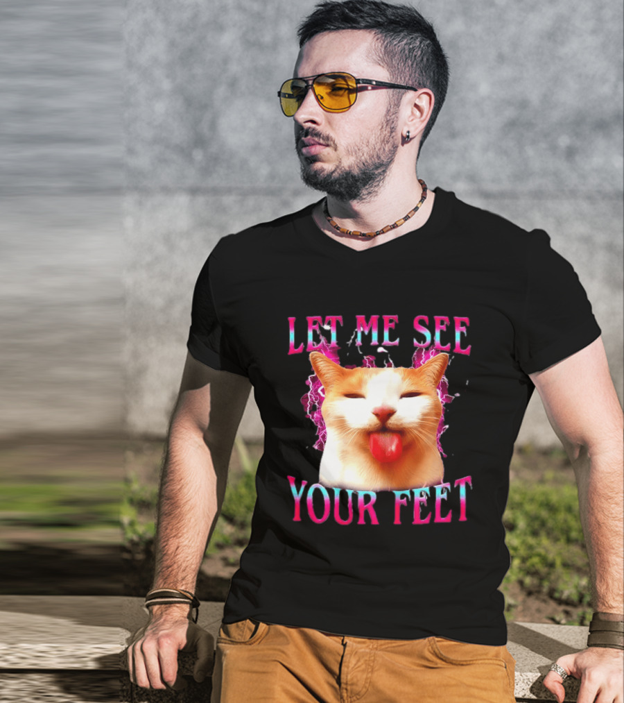 Let Me See Your Feet Cat Blep Lightning T-Shirt