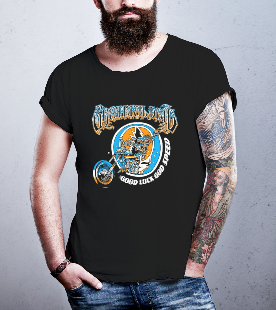 Grateful Dead Skeleton Biker Good Luck God Speed T-Shirt