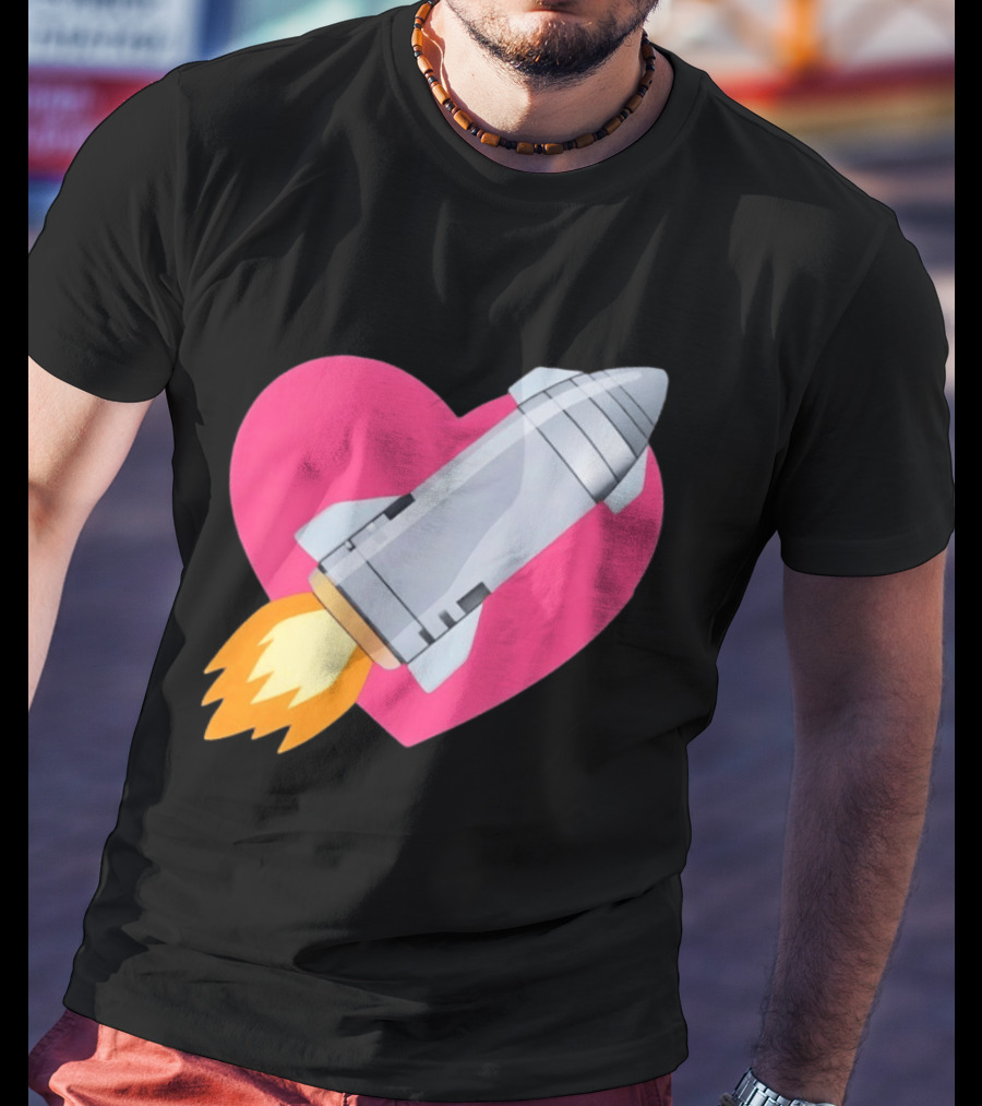 Merger Rocket Heart Space Love Launch T-Shirt