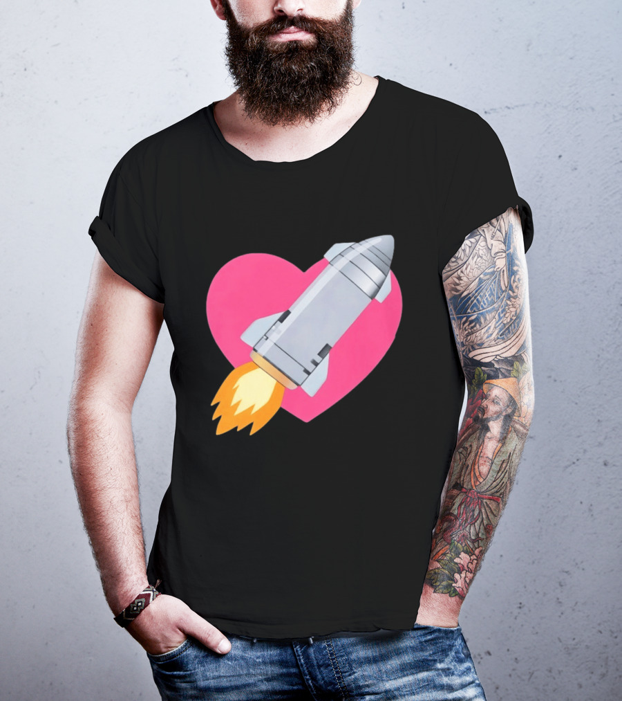 Merger Rocket Heart Space Love Launch T-Shirt