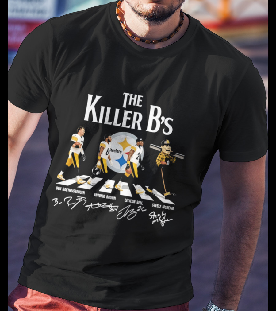 Pittsburgh Steelers The Killer B's Abbey Road Ben Roethlisberger Antonio Brown Le'Veon Bell Steely McBeam T-Shirt