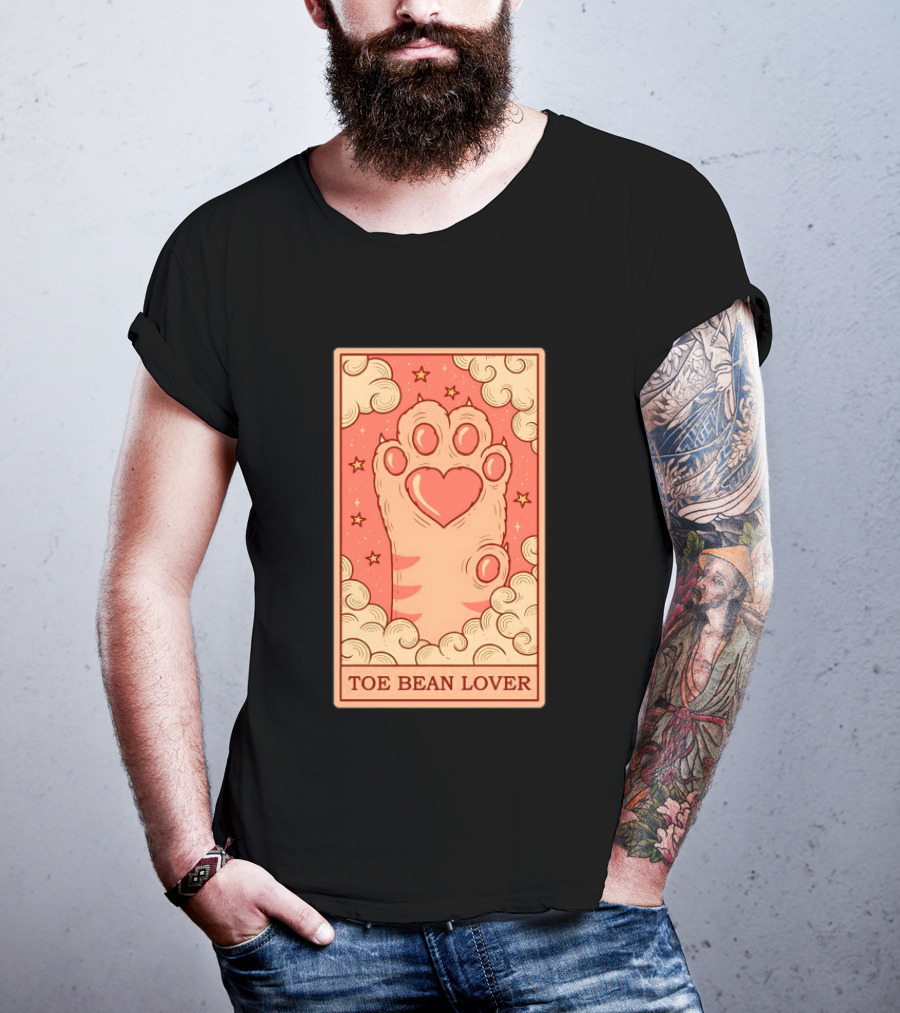 Toe Bean Lover Cat Paw Heart And Stars Whimsical T-Shirt