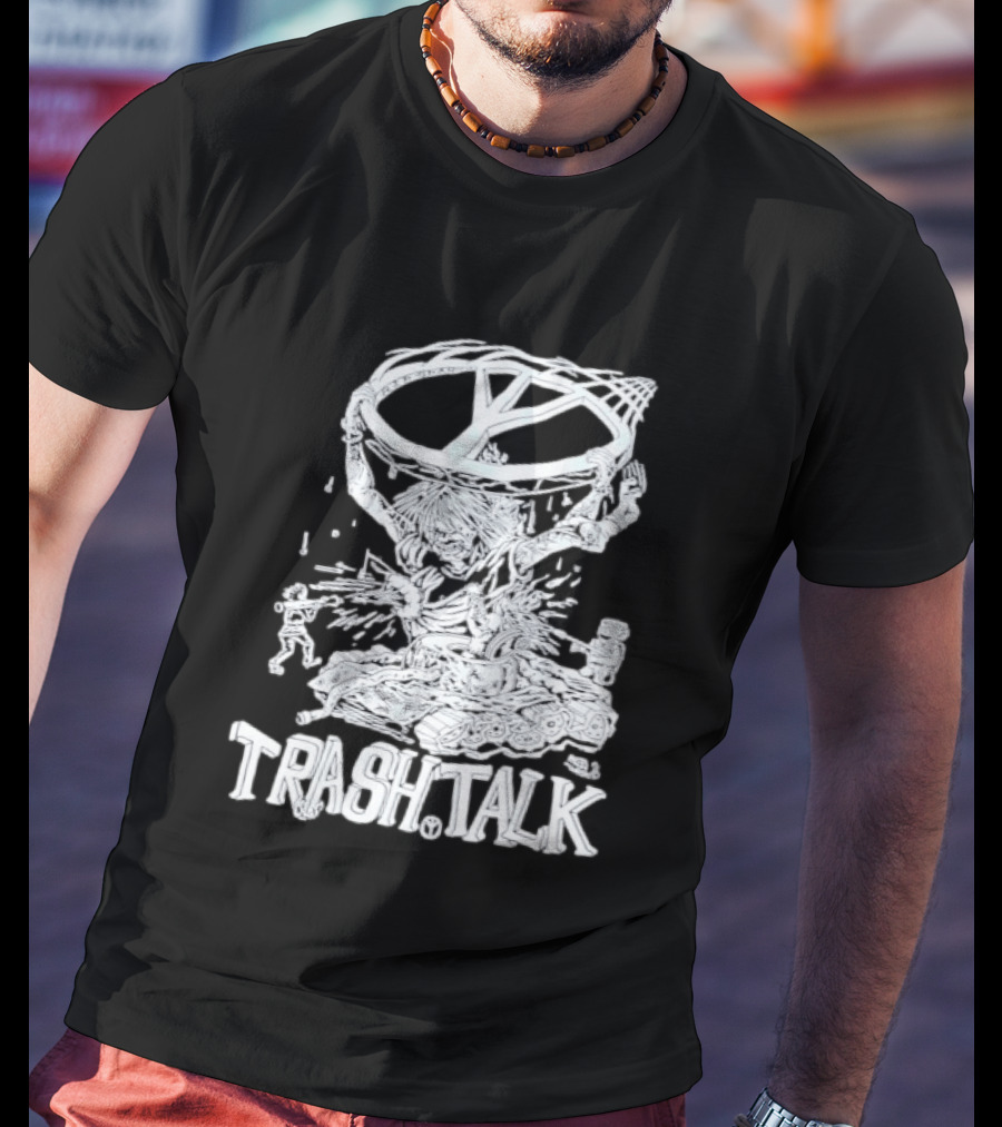 Trash Talk Tank War Hardcore Punk Skater And Tank Collision T-Shirt