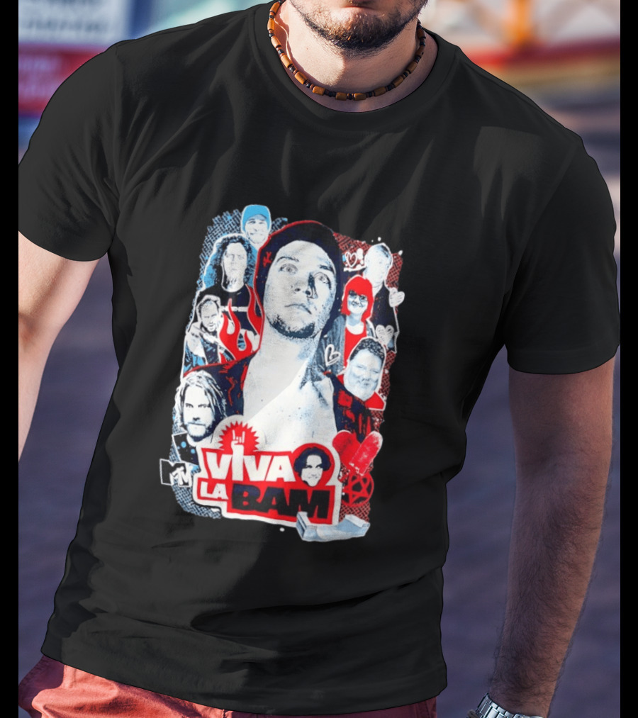 Viva La Bam MTV Jackass Cast Collage Reality TV Series T-Shirt