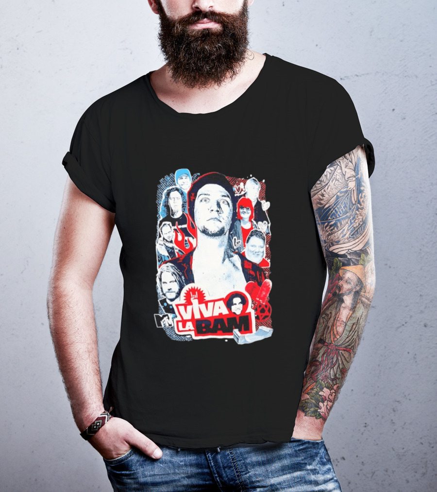 Viva La Bam MTV Jackass Cast Collage Reality TV Series T-Shirt