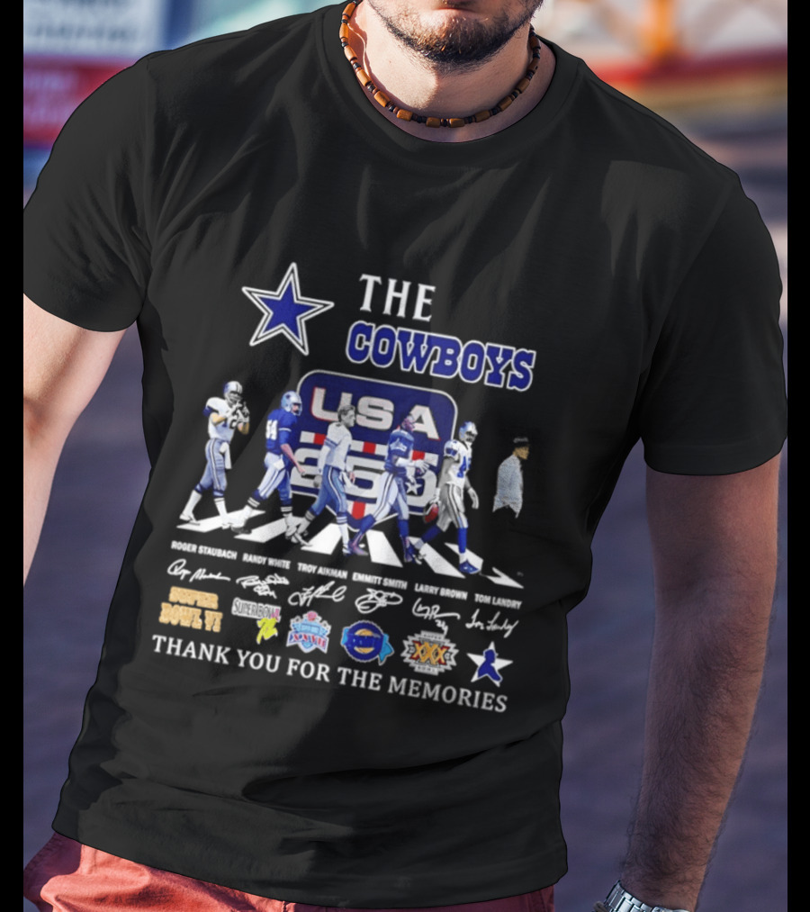 The Cowboys USA 250 Years Abbey Road Thank You For The Memories Signatures T-Shirt