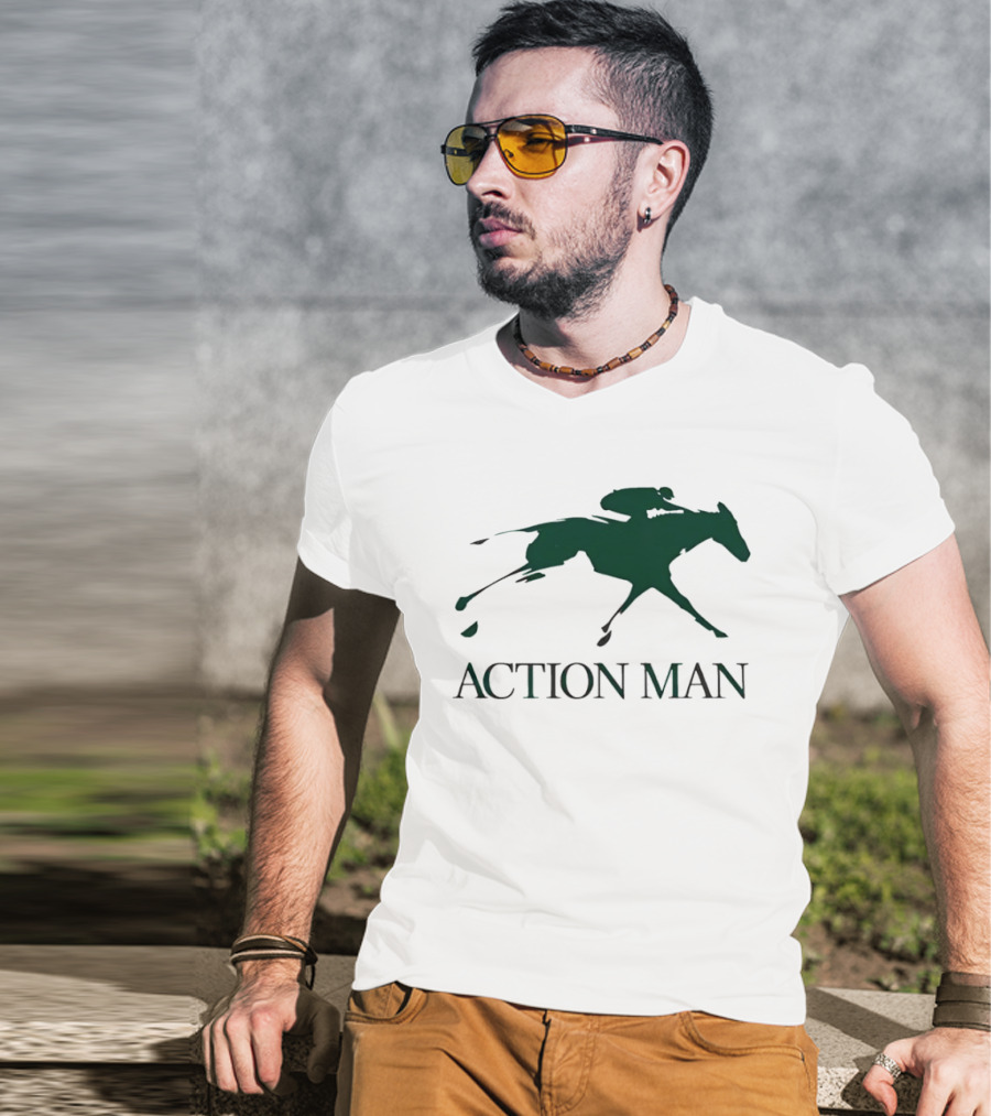 ACTION MAN Horse Racing Iconic Athlete Equestrian Speed T-Shirt