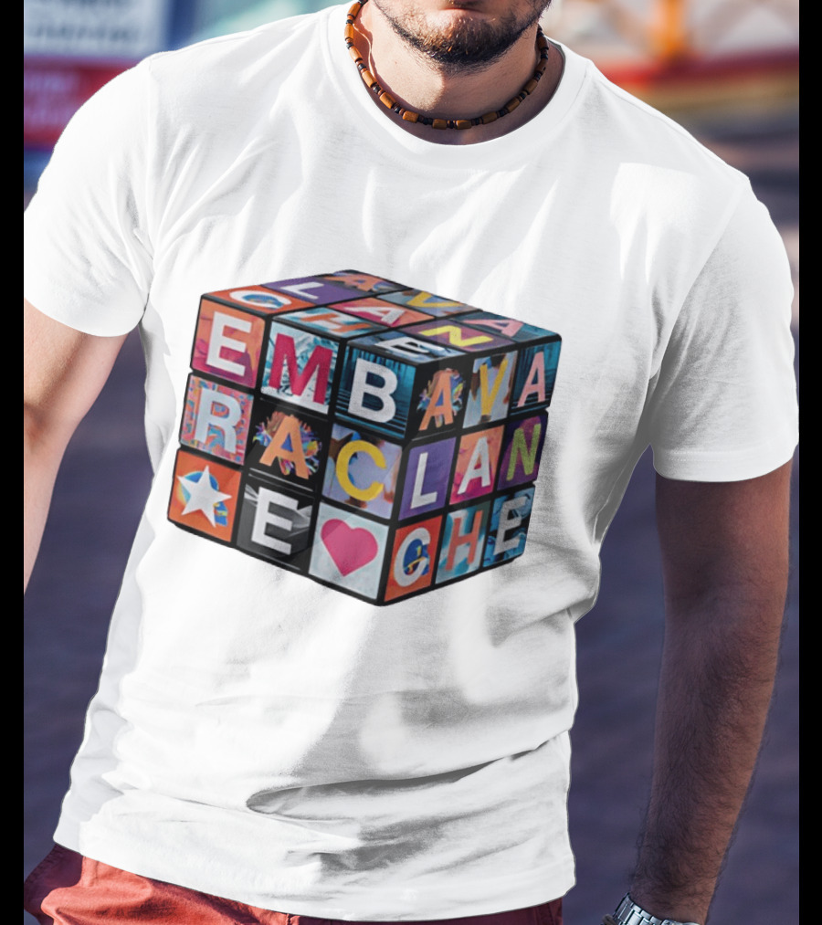 Avalanche Embrace Rubiks Cube Heart Star Colorful Letters T-Shirt