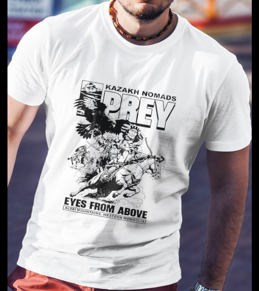 Kazakh Nomads Prey Altai Mountains Western Mongolia Eagle Rider T-Shirt