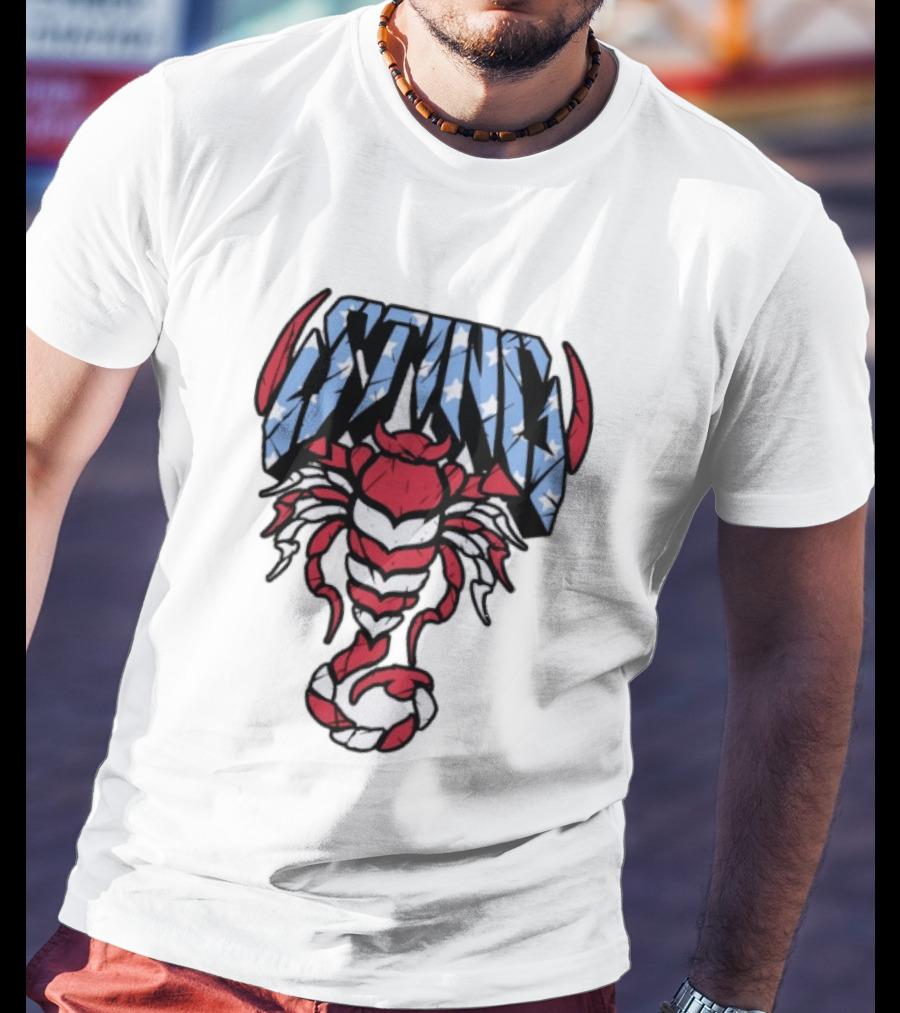 Sting 4th Of July American Flag Scorpion Polyester T-Shirt