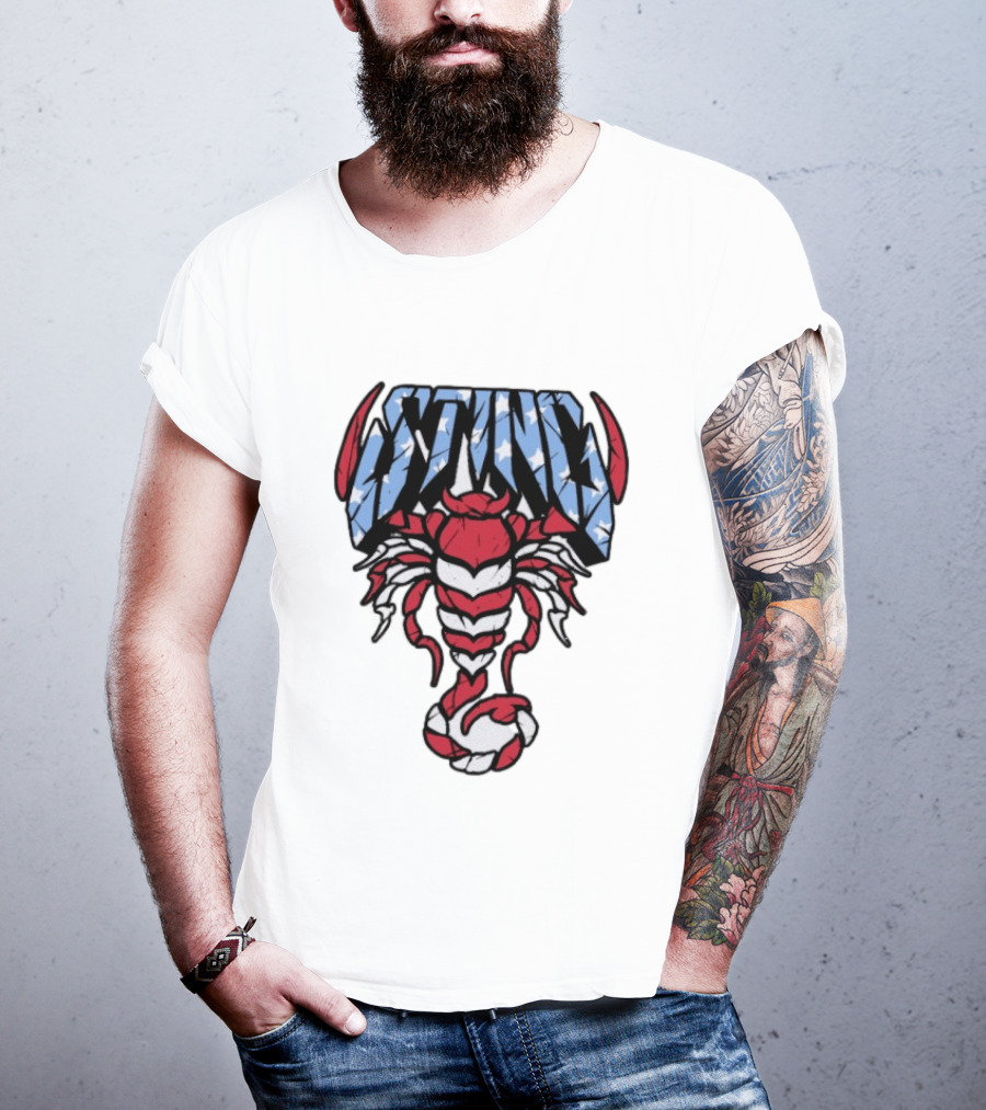 Sting 4th Of July American Flag Scorpion Polyester T-Shirt