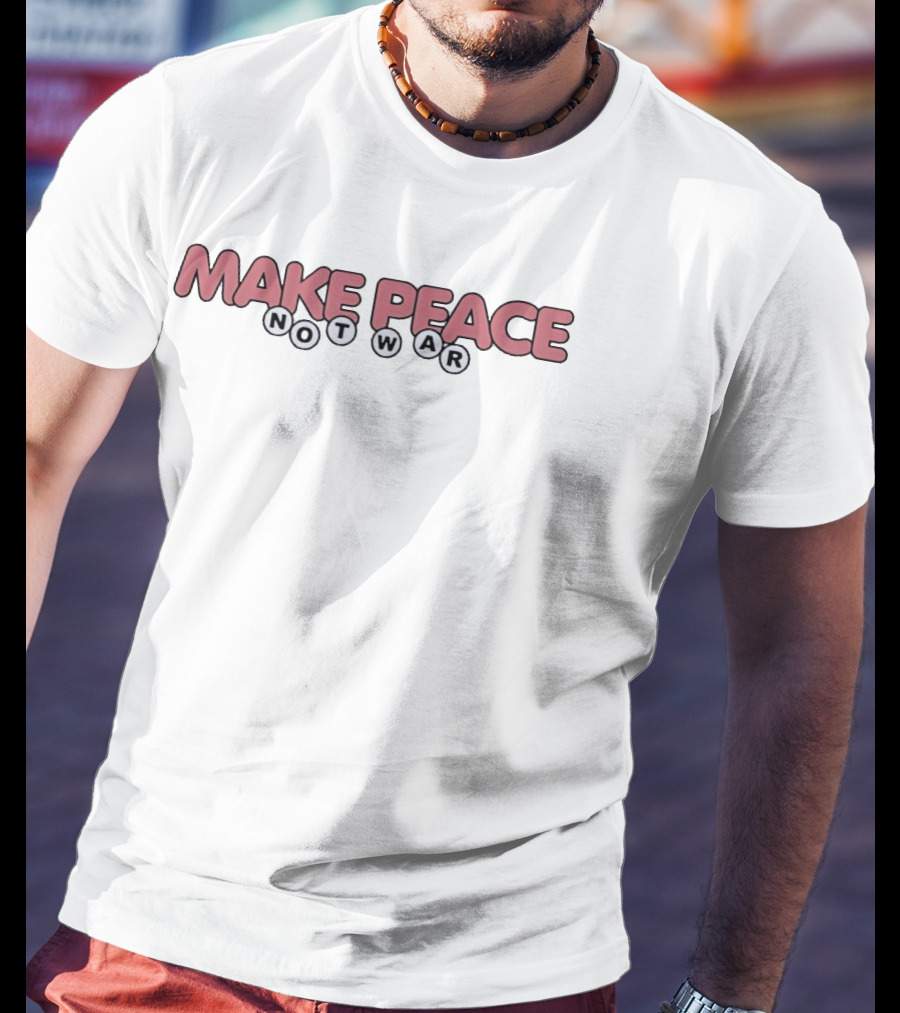 Make Peace Not War Retro Bubble Letters T-Shirt
