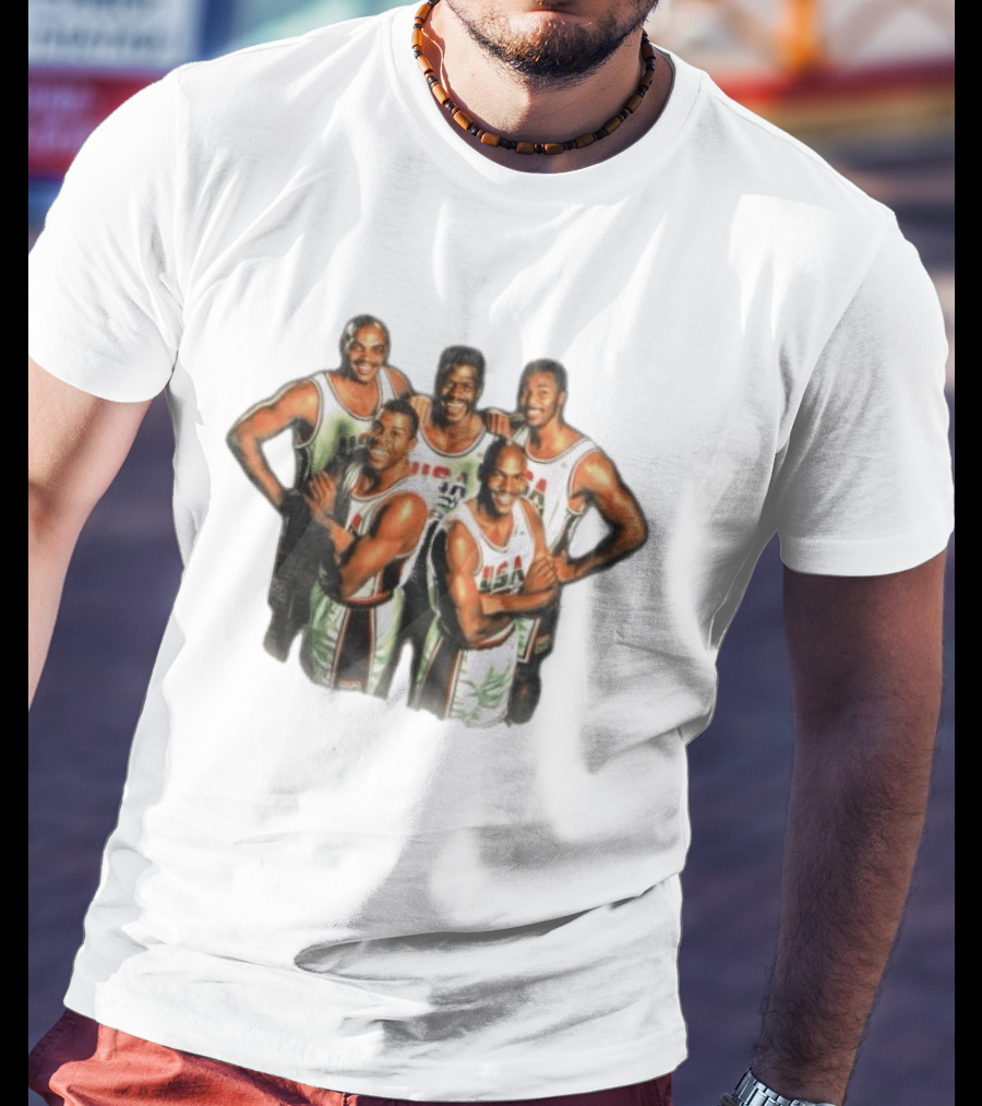 USA Dream Team Michael Jordan Magic Johnson Charles Barkley Patrick Ewing David Robinson T-Shirt