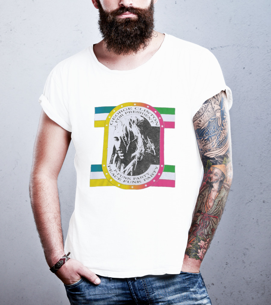 George Clinton For President P Funk Party Peace Funk Party Vintage Campaign T-Shirt