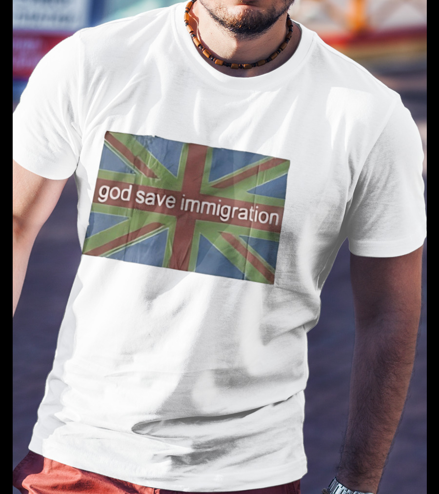 God Save Immigration Union Jack Flag Protest T-Shirt
