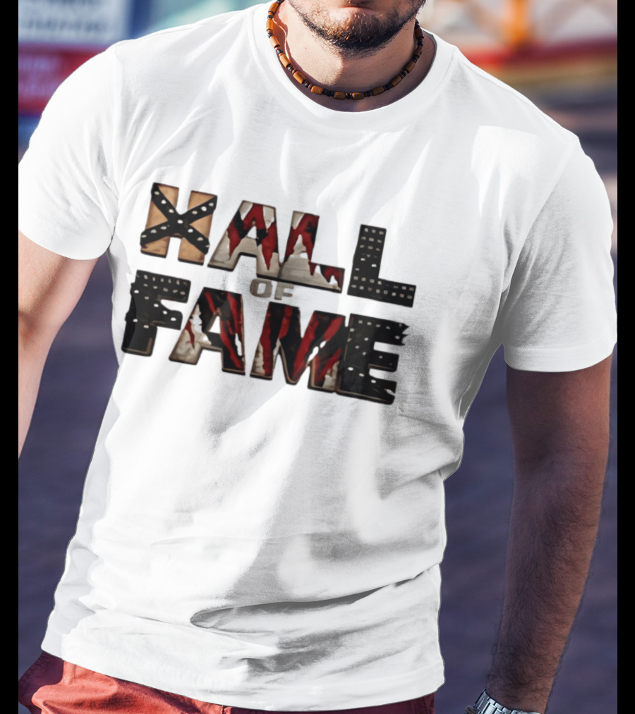 Hall Of Fame Horror Themed Letters With Blood Splatter T-Shirt