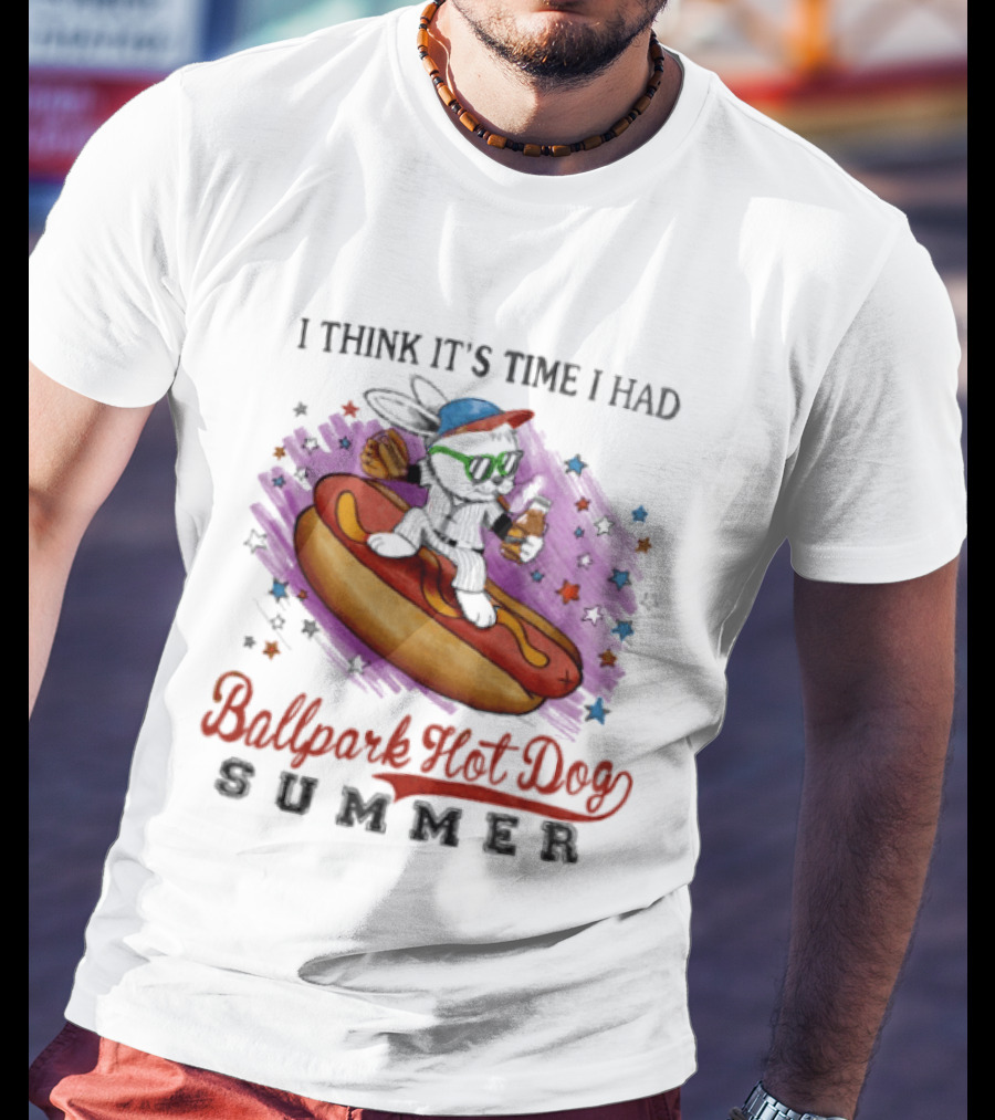 Rabbit I Think It's Time I Had Ballpark Hot Dog Summer T-Shirt