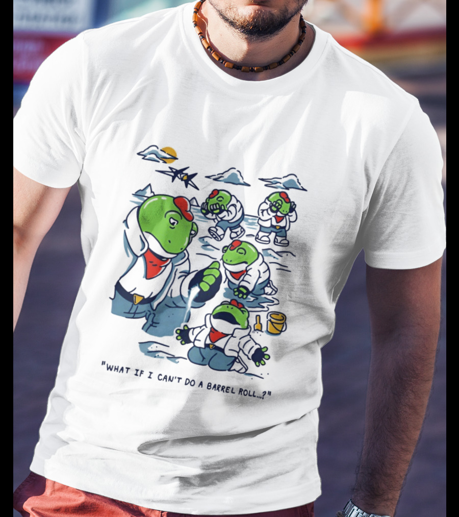 Slippy Toad Star Fox What If I Can't Do A Barrel Roll Scene T-Shirt