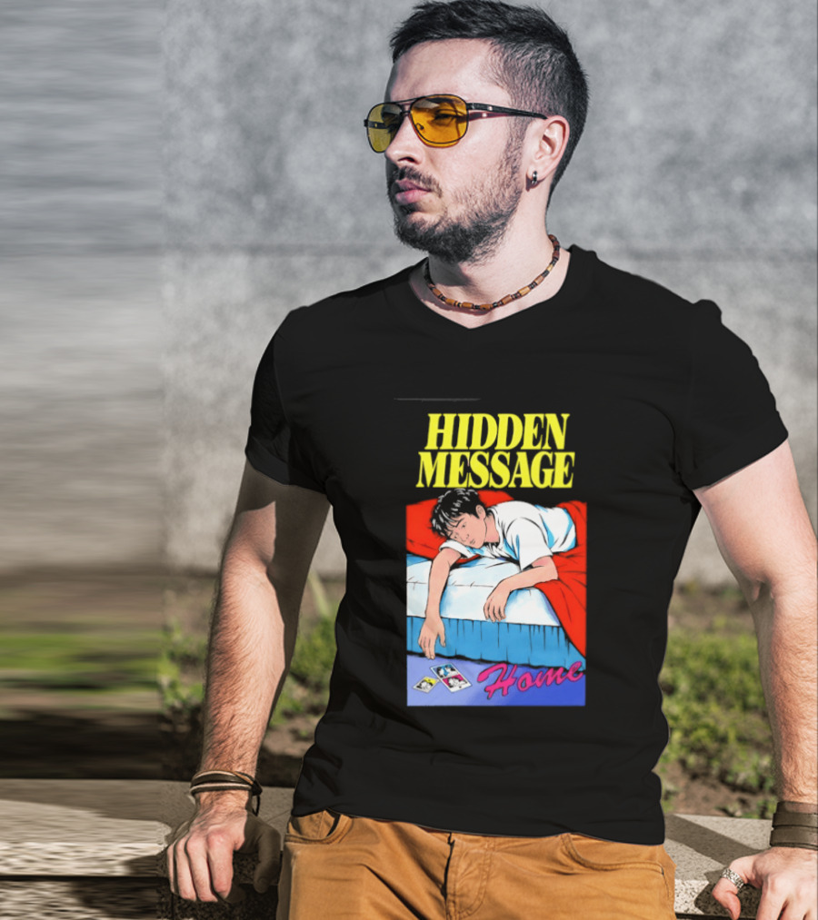 Hidden Message Home Sleeping Aesthetic Retro Vibes T-Shirt