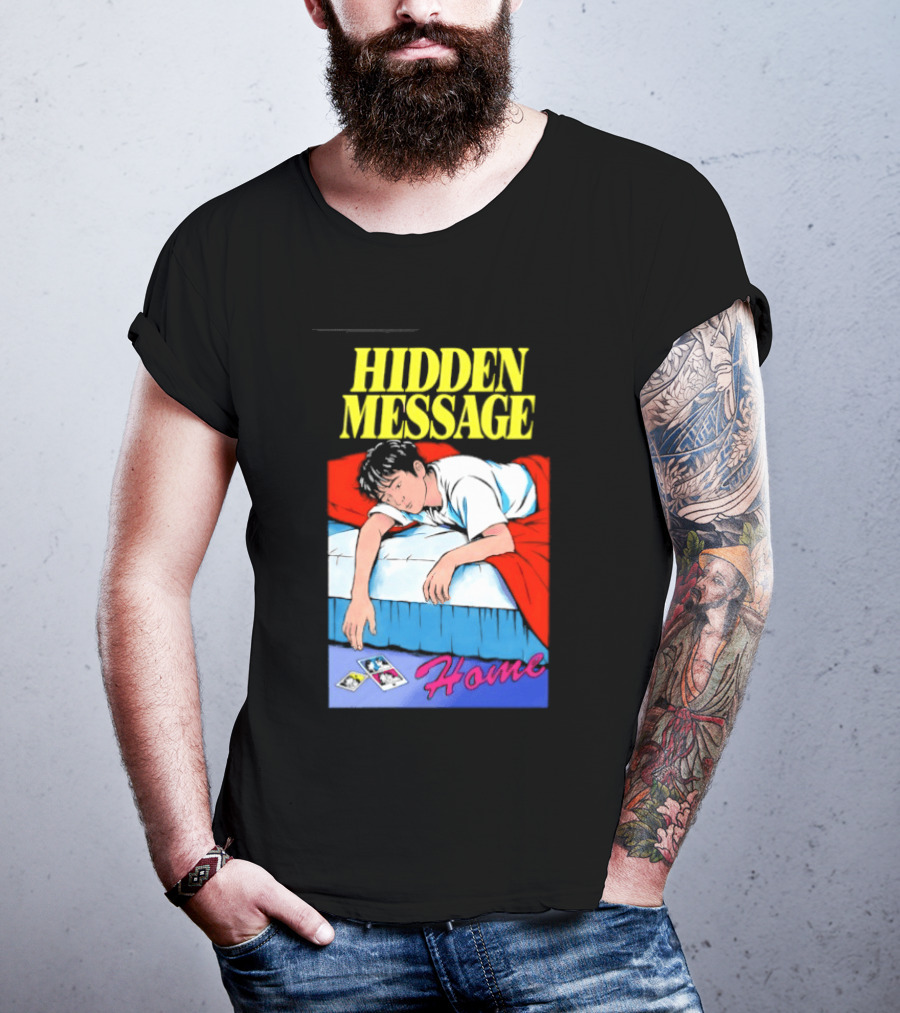 Hidden Message Home Sleeping Aesthetic Retro Vibes T-Shirt