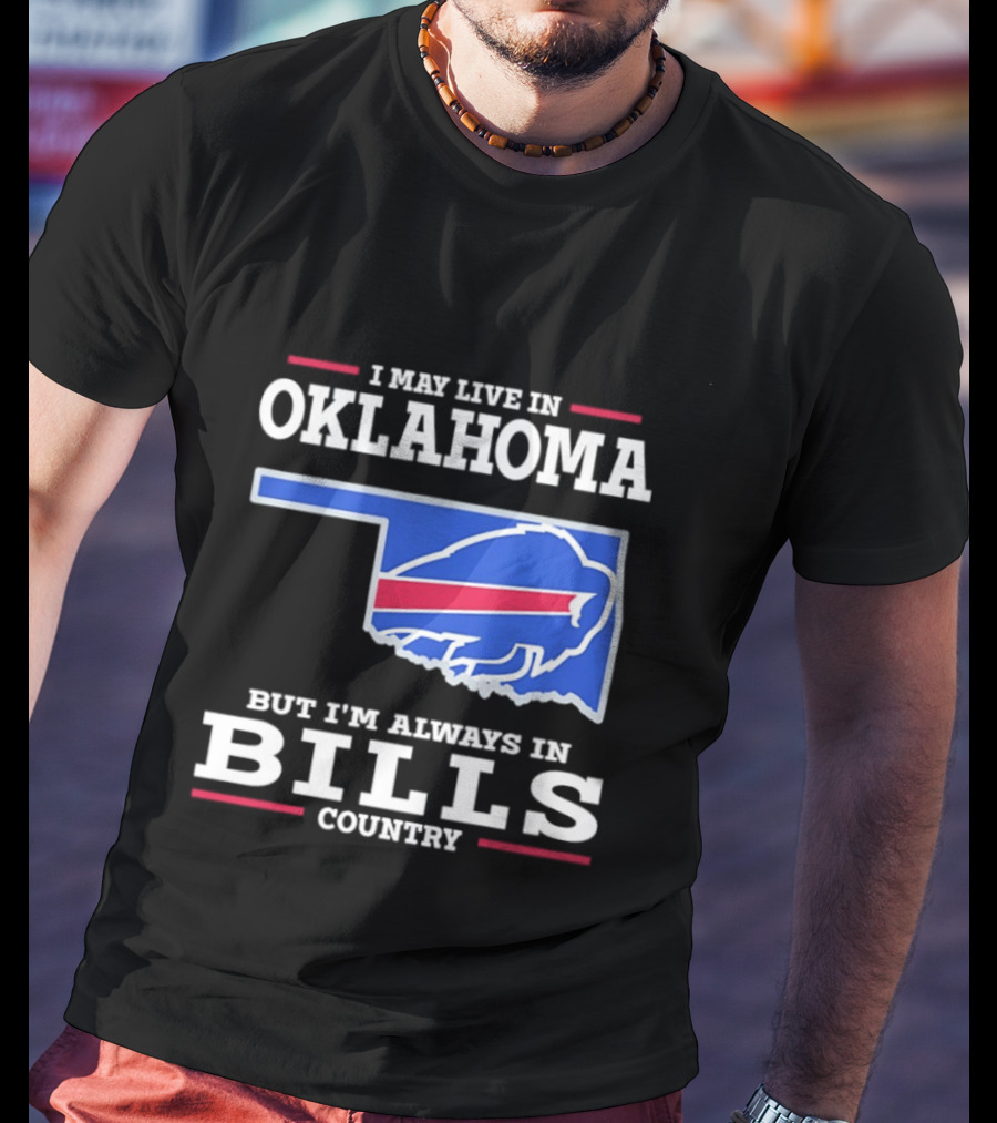 Oklahoma Resident Buffalo Bills Country Map Fan T-Shirt