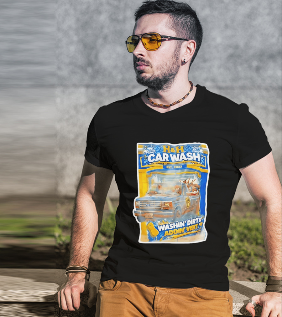 H And H Car Wash Washin' Dirt And Addin' Vert Milwaukee Brewers Est. 2022 T-Shirt