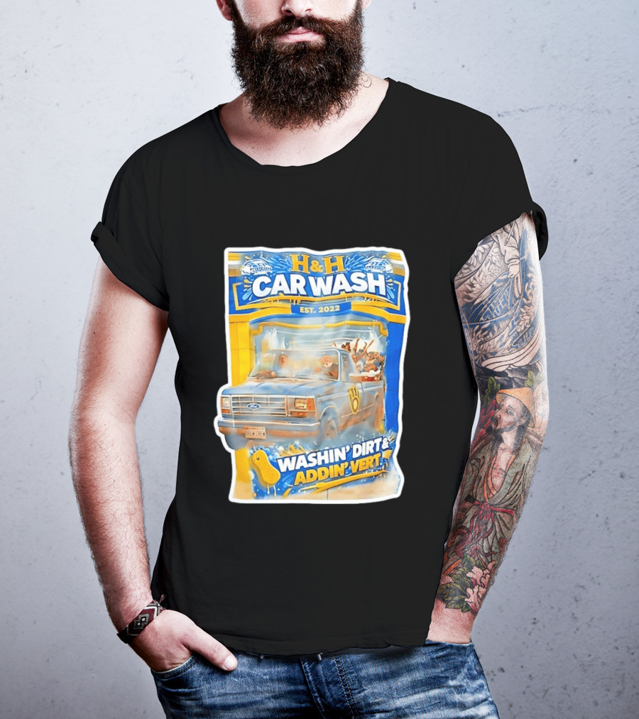 H And H Car Wash Washin' Dirt And Addin' Vert Milwaukee Brewers Est. 2022 T-Shirt