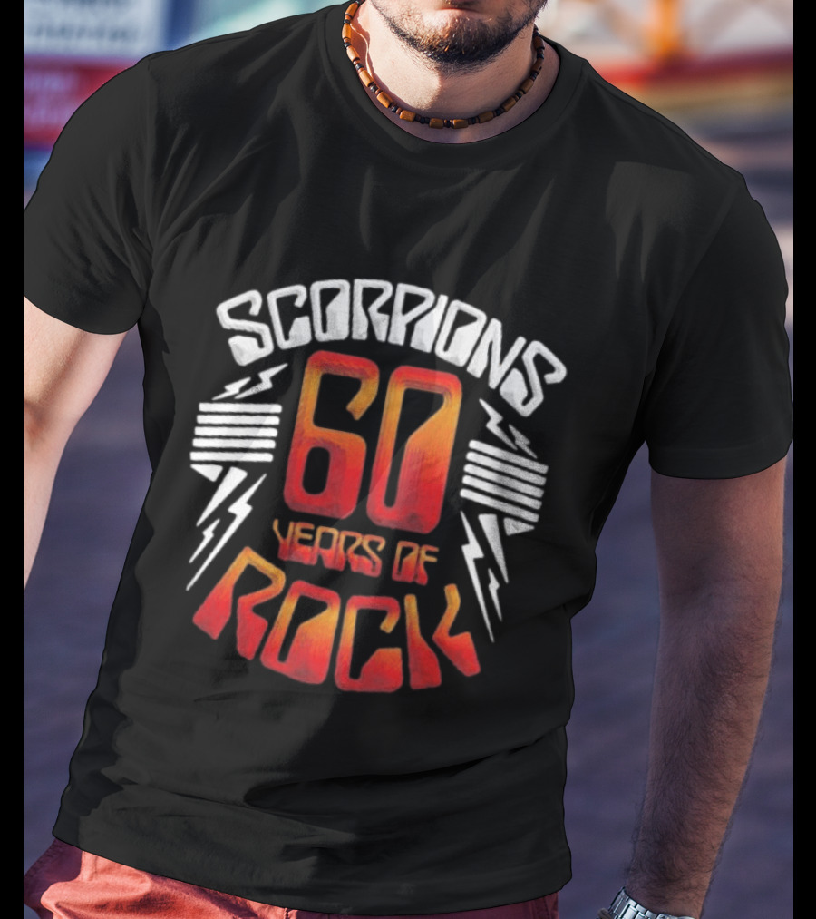 Scorpions 60 Years Of Rock Scorpions Rock Zone Membership Anniversary Celebration Lightning T-Shirt