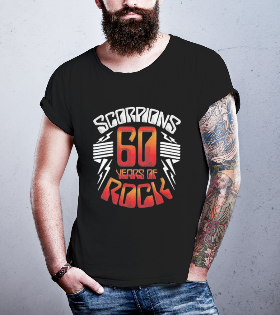 Scorpions 60 Years Of Rock Scorpions Rock Zone Membership Anniversary Celebration Lightning T-Shirt