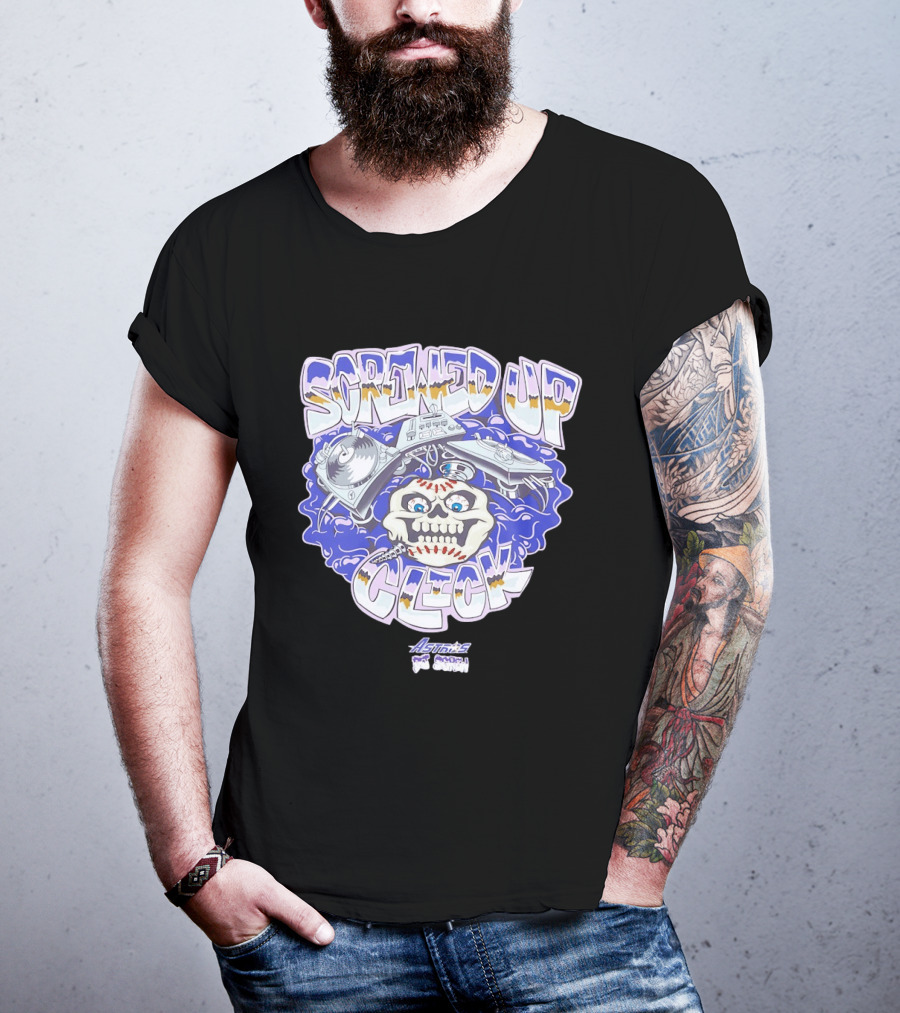 Screwed Up Click Skull DJ Houston Astros Mashup Visual T-Shirt