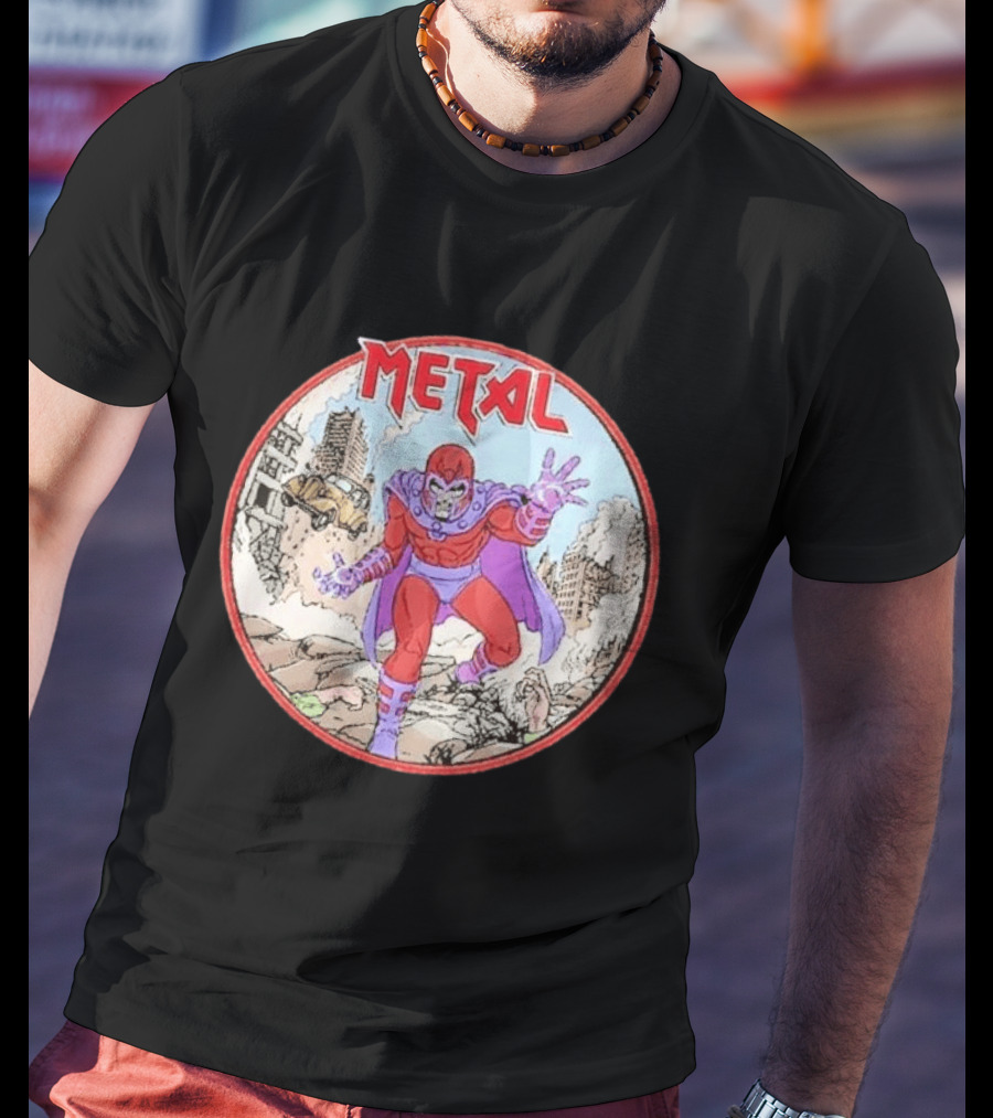 Metal Magneto Villain Heavy Metal Aesthetic Comic Book T-Shirt