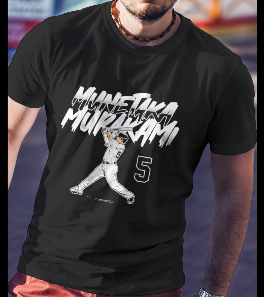 Munetaka Murakami No. 5 Swing Chicago White Sox Slugger T-Shirt