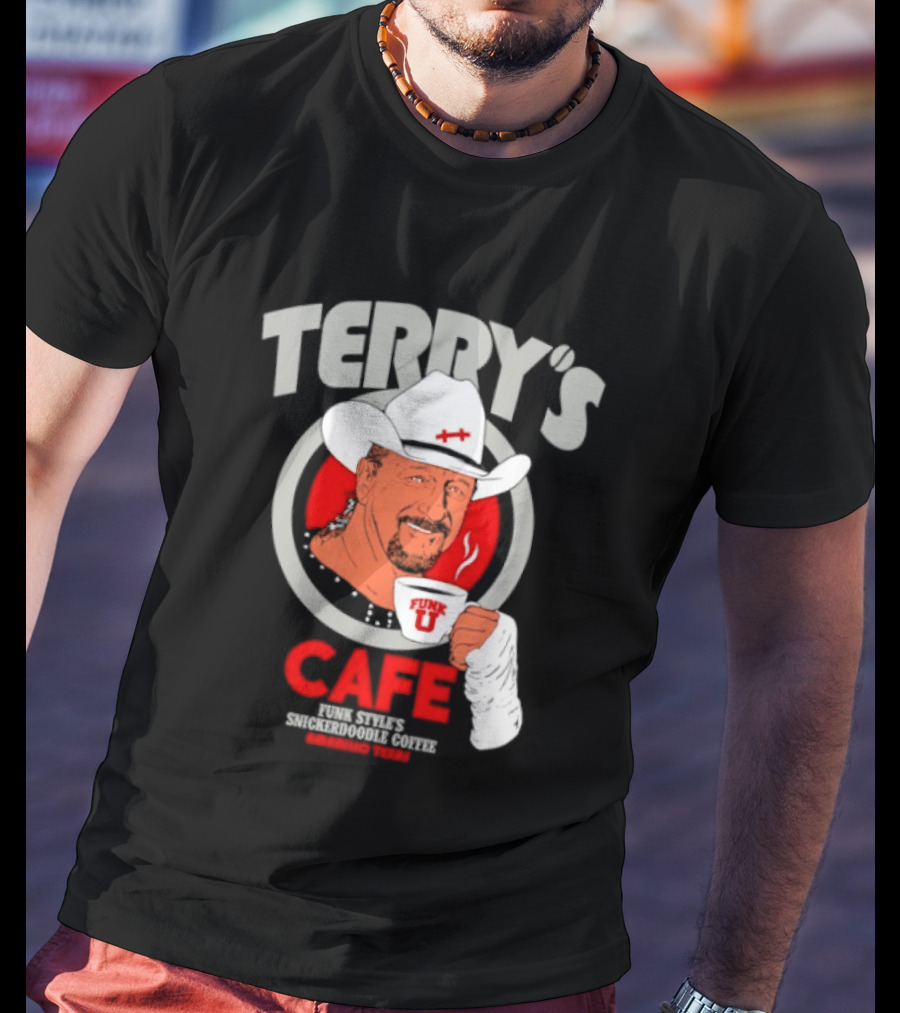 Terry's Cafe Terry Funk Funk U Coffee Cowboy Bandage T-Shirt