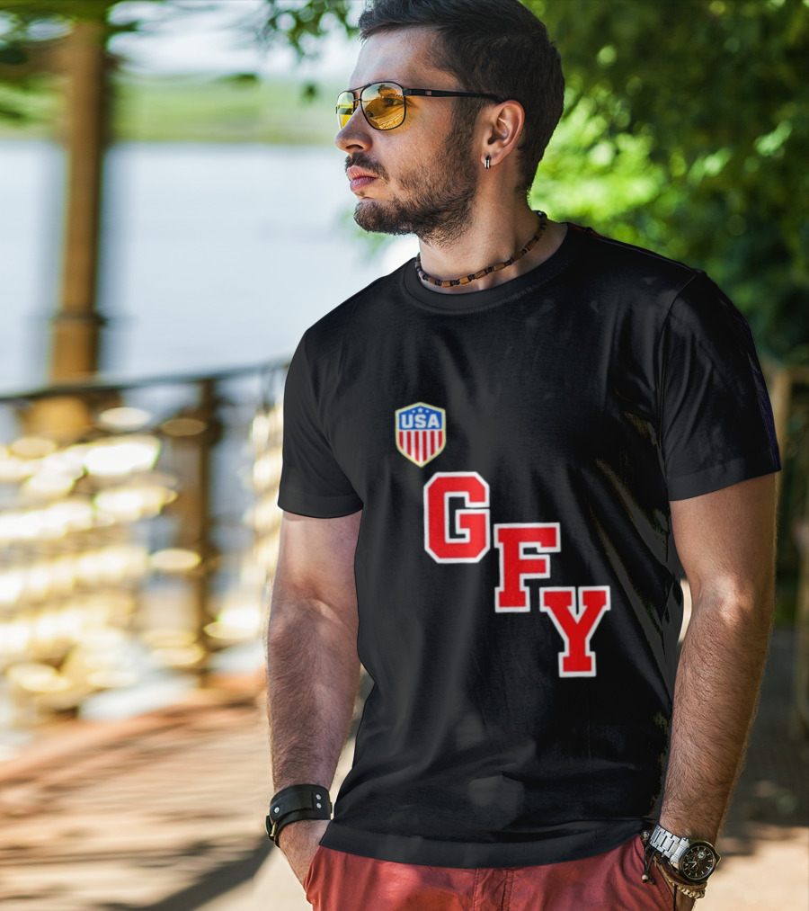 GFY USA Team Red Lettering And Shield T-Shirt