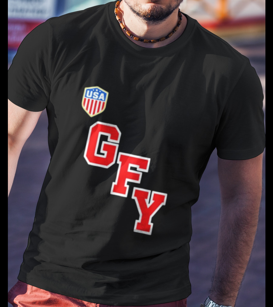 GFY USA Team Red Lettering And Shield T-Shirt
