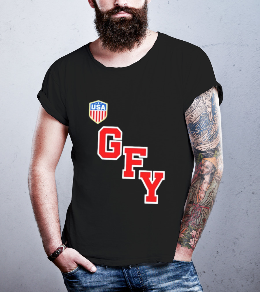 GFY USA Team Red Lettering And Shield T-Shirt