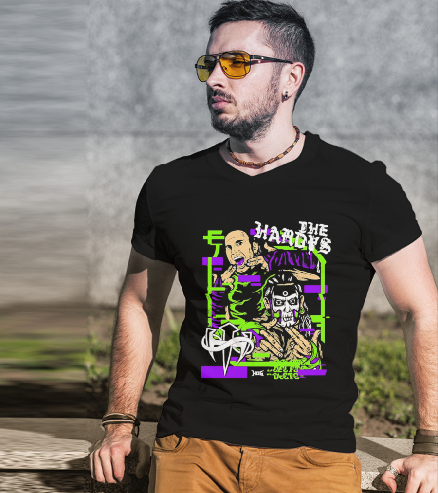 The Hardys Jeff Hardy Matt Hardy WWE Neon T-Shirt