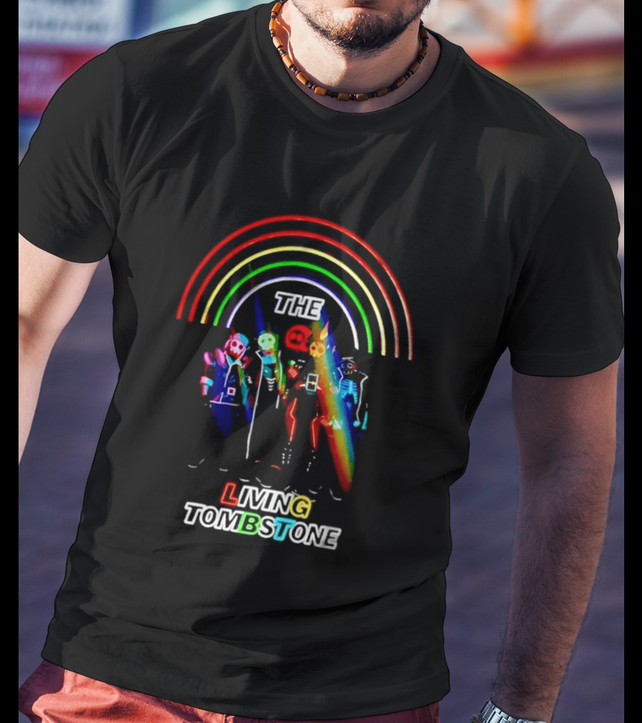 The Living Tombstone Neon Rainbow Characters T-Shirt
