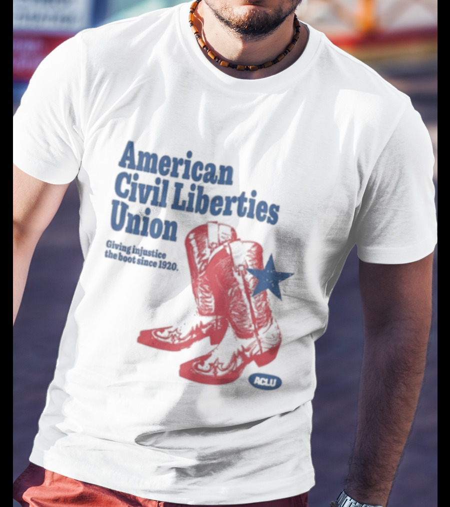 American Civil Liberties Union Cowboy Boots ACLU Star T-Shirt