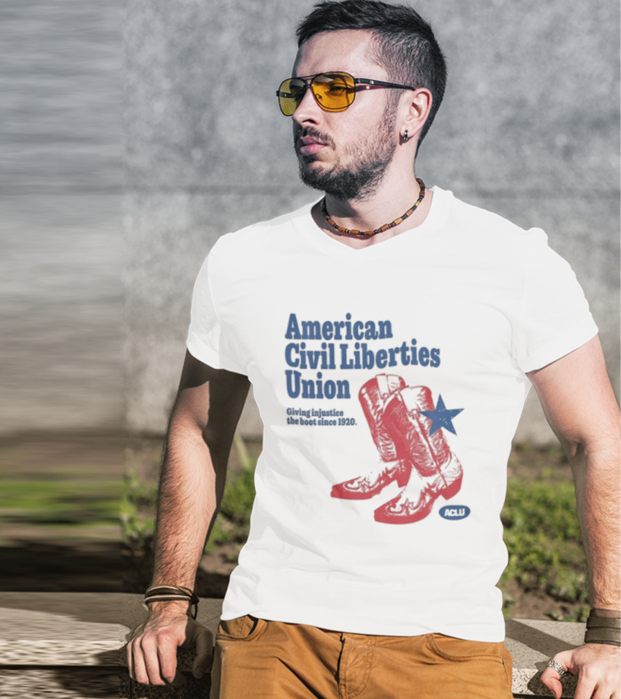 American Civil Liberties Union Cowboy Boots ACLU Star T-Shirt