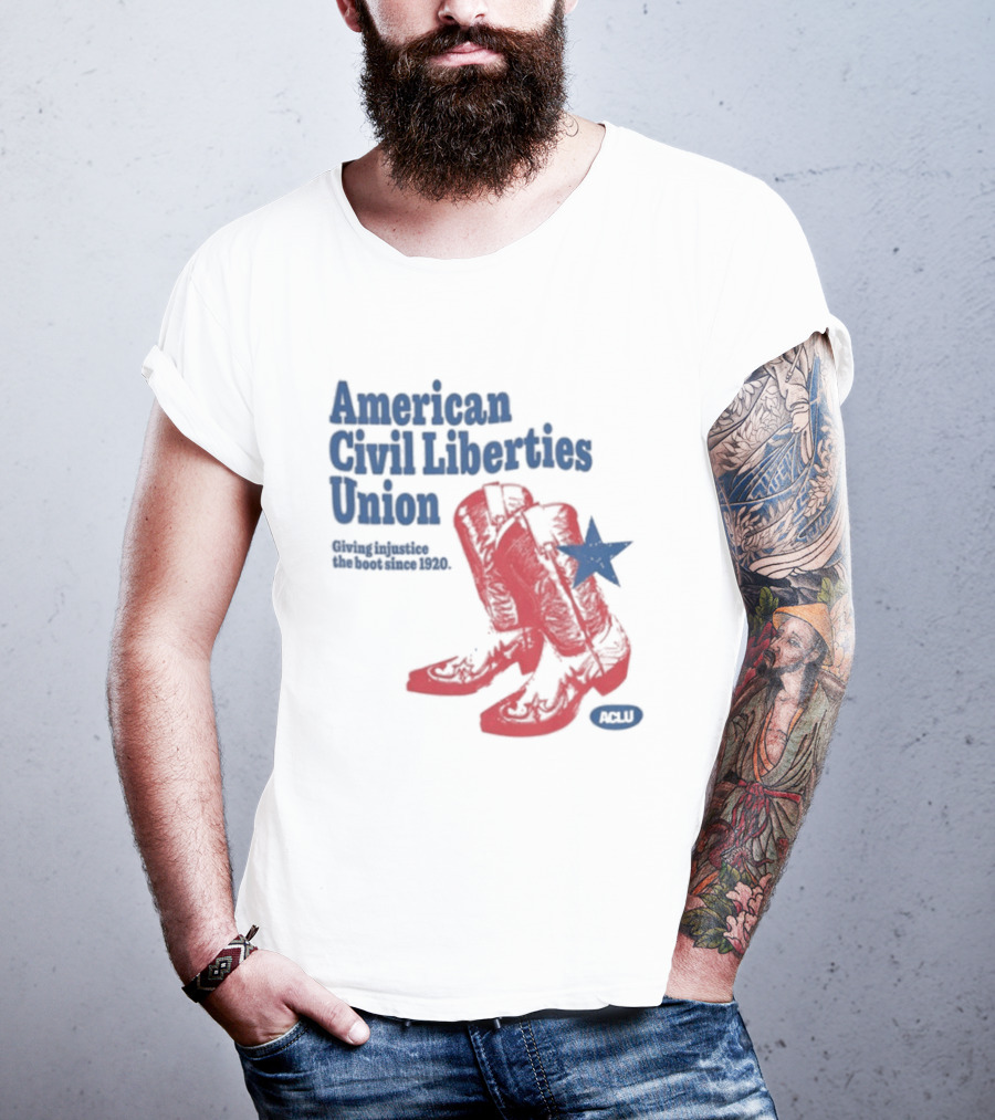 American Civil Liberties Union Cowboy Boots ACLU Star T-Shirt