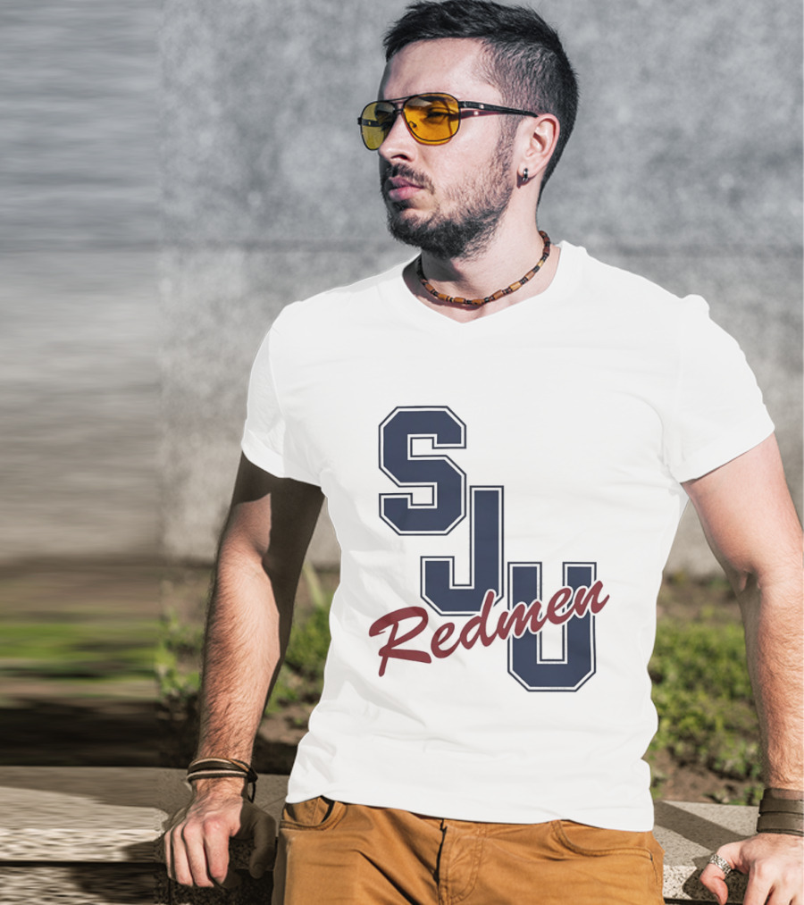 SJU Redmen Saint Johns University Vintage College Sports Memorabilia T-Shirt
