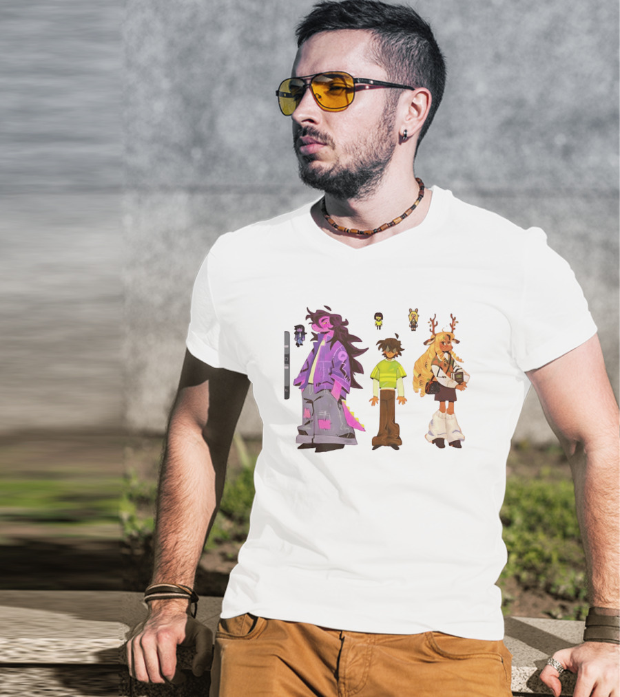 Deltarune Characters Illustrated Including Kris Susie And Noelle T-Shirt