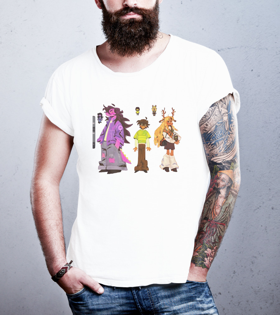Deltarune Characters Illustrated Including Kris Susie And Noelle T-Shirt