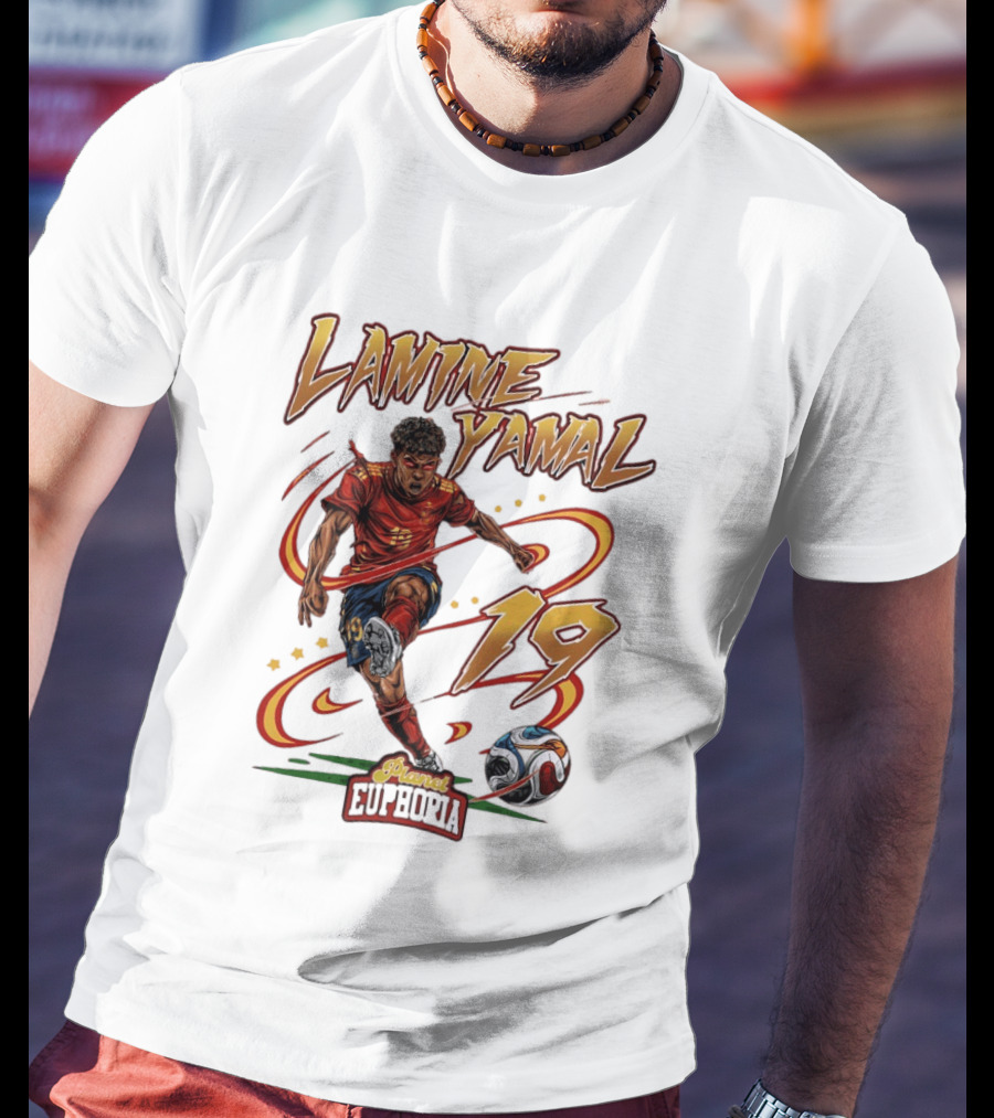 Lamine Yamal Number 19 Planet Euphoria Football T-Shirt