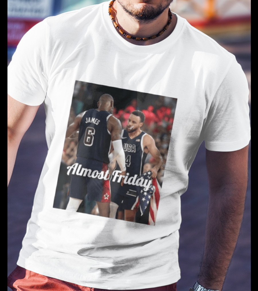 LeBron James Stephen Curry USA Basketball Almost Friday Team Spirit T-Shirt
